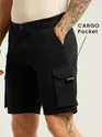 Black 5 Pockets Cargo Shorts