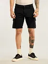Black 5 Pockets Cargo Shorts