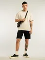 Black 5 Pockets Cargo Shorts