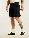 Black 5 Pockets Cargo Shorts