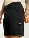 Black 5 Pockets Cargo Shorts