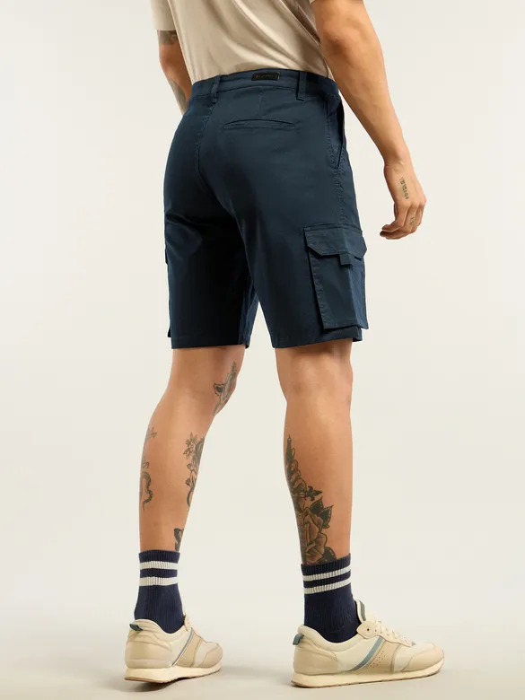 Dark Blue 5 Pockets Cargo Shorts