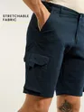 Dark Blue 5 Pockets Cargo Shorts