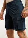 Dark Blue 5 Pockets Cargo Shorts