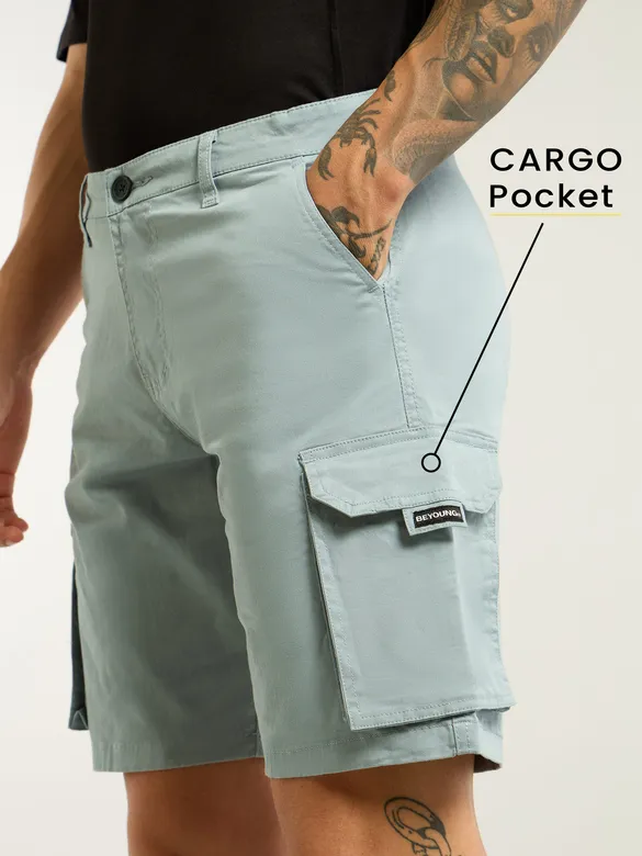 Mist Grey 5 Pockets Cargo Shorts