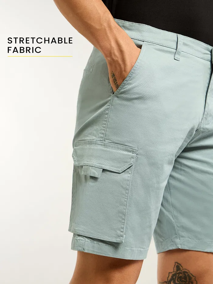 Mist Grey 5 Pockets Cargo Shorts