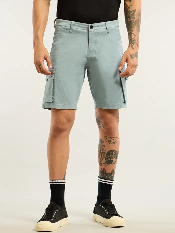 Mist Grey 5 Pockets Cargo Shorts