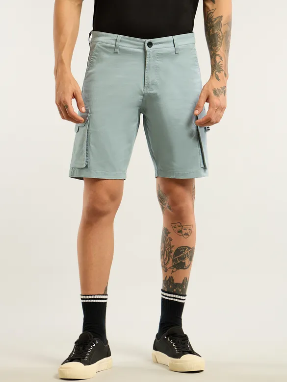 Mist Grey 5 Pockets Cargo Shorts
