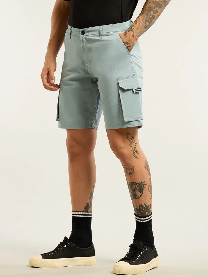 Mist Grey 5 Pockets Cargo Shorts