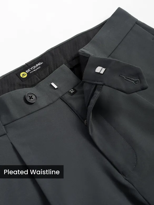 Dark Grey Relaxed Fit Korean Pants
