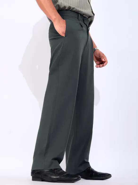 Dark Grey Relaxed Fit Korean Pants
