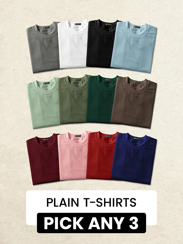 latest plain tshirts combo online at beyoung, 