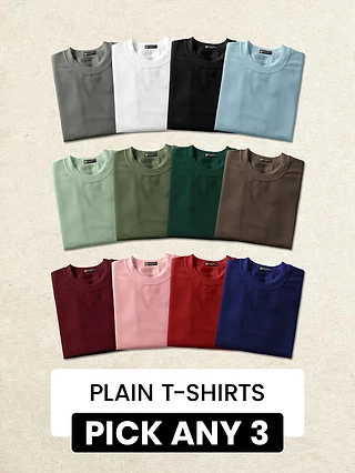 latest plain tshirts combo online at beyoung, 