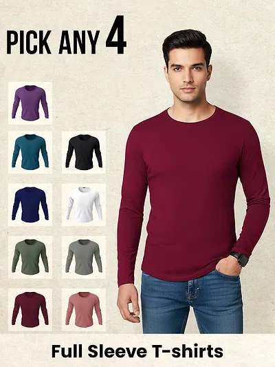 Buy full sleeves t shirts combo for mens online india, 