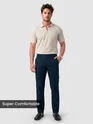 Dark Space Blue Regular Fit Cotton Trousers