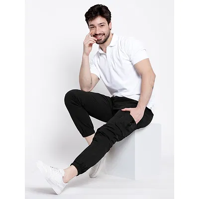 Black Dual Pocket Cargo Joggers