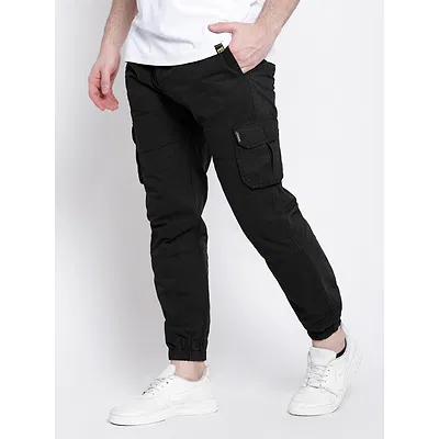 Black Dual Pocket Cargo Joggers
