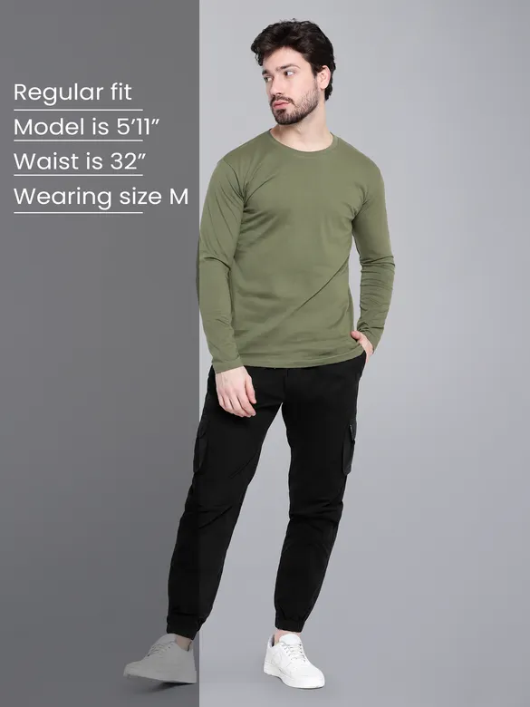 Black Heavy Gauge Cargo Joggers