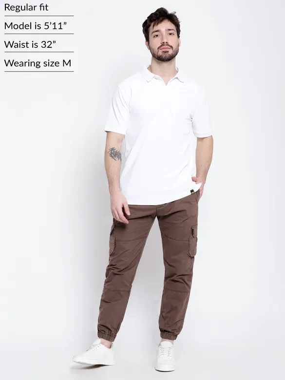Caramel Brown Heavy Gauge Cargo Joggers
