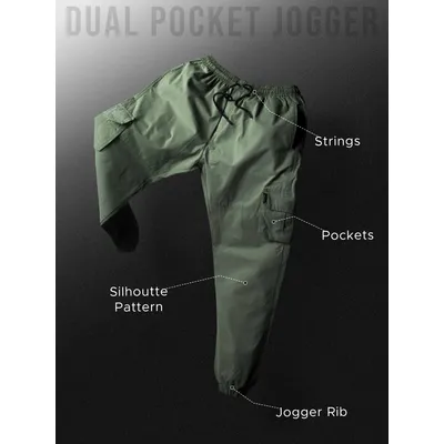 Crocodile Green Dual Pocket Cargo Joggers