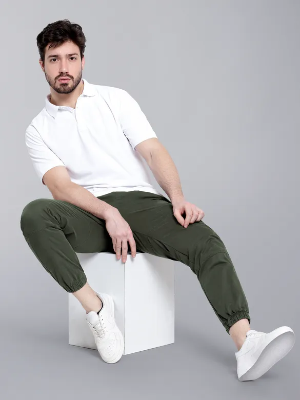 Buy Crocodile Green Heavy Gauge Cargo Joggers