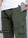 Shop Crocodile Green Heavy Gauge Cargo Joggers