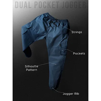 Dark Space Blue Dual Pocket Cargo Joggers