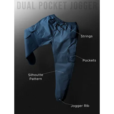 Dark Space Blue Dual Pocket Cargo Joggers