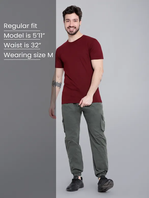 Matte Grey Heavy Gauge Cargo Joggers