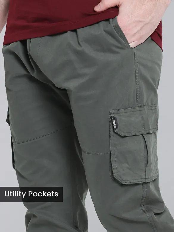 Matte Grey Heavy Gauge Cargo Joggers