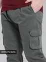 Matte Grey Heavy Gauge Cargo Joggers