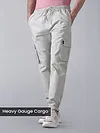 buy grey cargo joggers for men in cotton twill lycra with 4 pockets and regular fit for street style, 