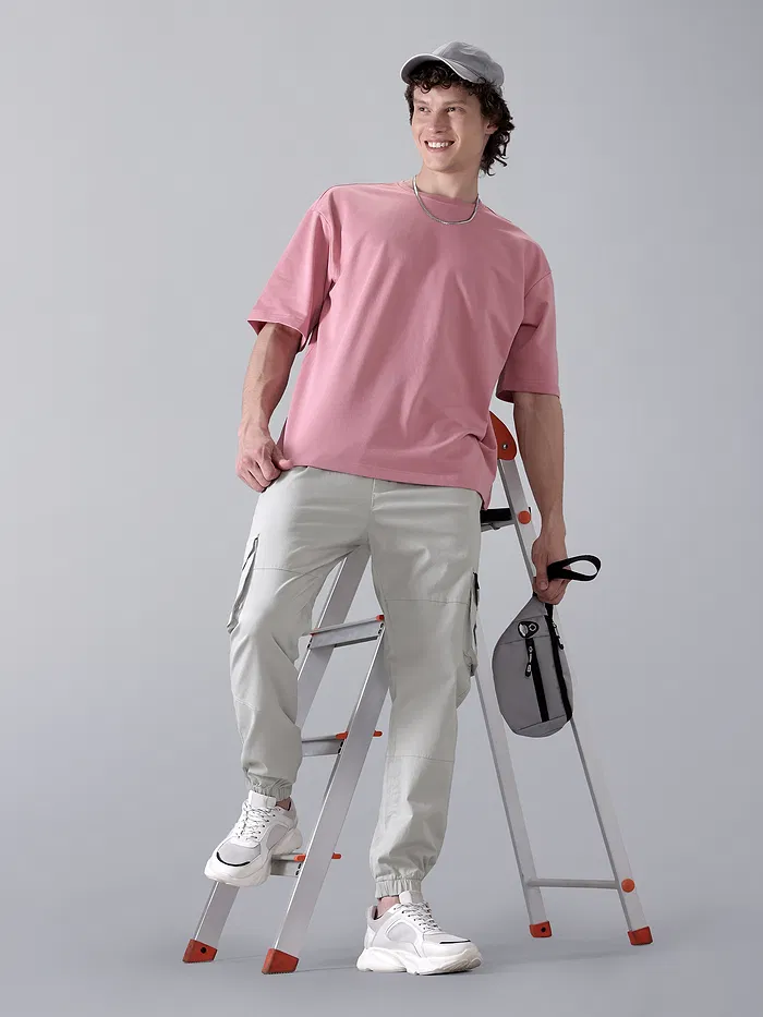 Buy Pale Grey Heavy Gauge Cargo Joggers