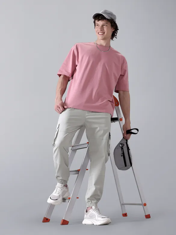 Buy Pale Grey Heavy Gauge Cargo Joggers
