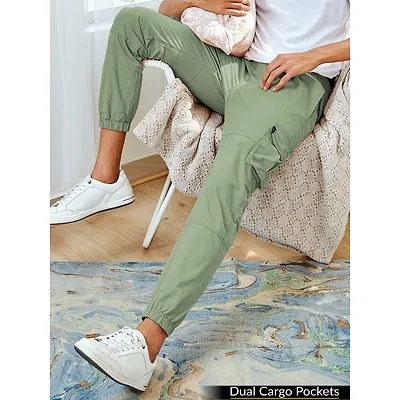 Pale Olive Dual Pocket Cargo Joggers