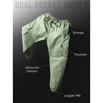 Pale Olive Dual Pocket Cargo Joggers