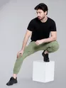 Pale Olive Heavy Gauge Cargo Joggers