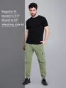 Pale Olive Heavy Gauge Cargo Joggers
