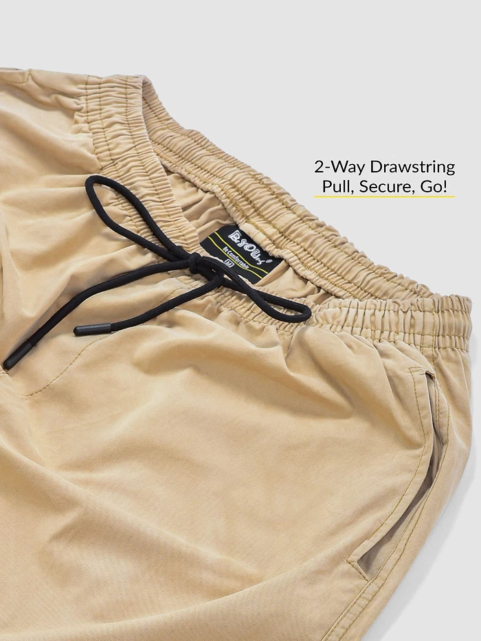 Tan Yellow Dual Pocket Cargo Joggers