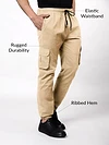 Tan Yellow Dual Pocket Cargo Joggers