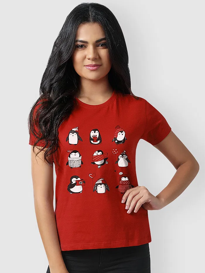 Holiday Penguin T-shirts for Girls
