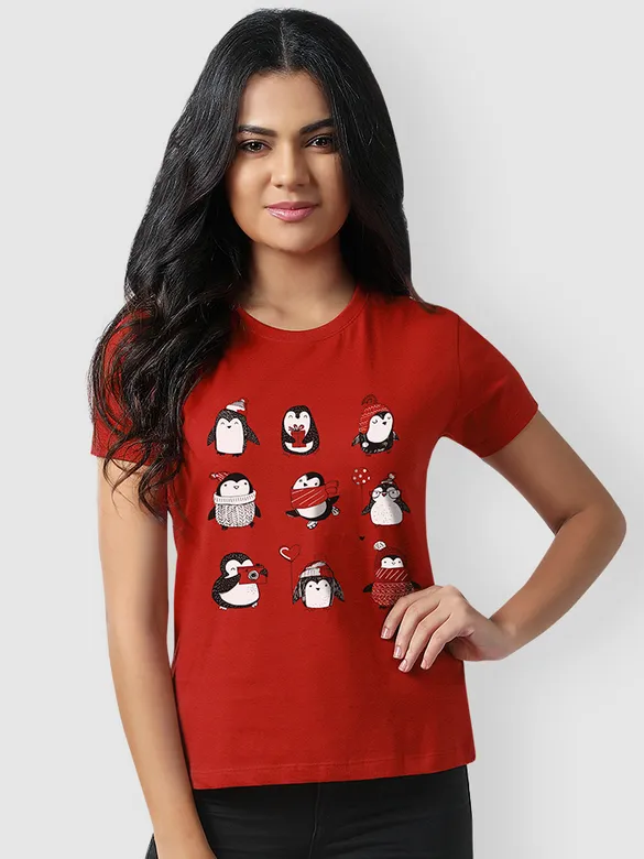 Holiday Penguin T-shirts for Girls