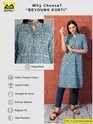 Tribal Printed Blue Straight Fit Kurti