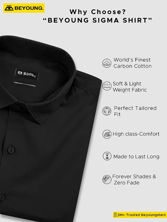 Lunar Black - Formal Shirts For Men