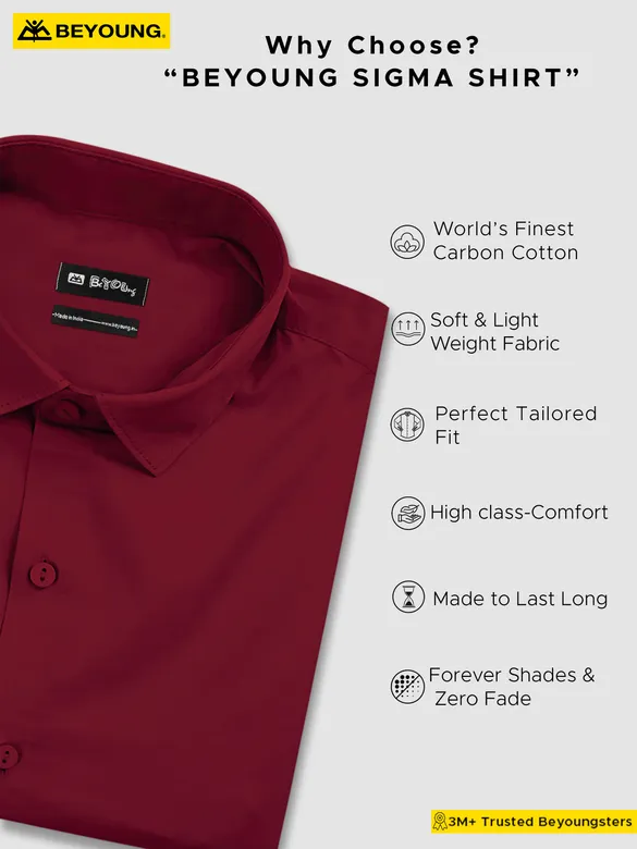 Rustic Burgundy - Formal Shirts For Men
