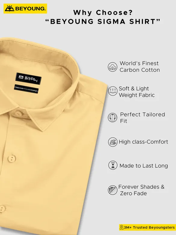 Pale Yellow - Formal Shirts For Men
