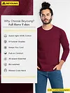 Plain Burgundy Full Sleeves T-shirts