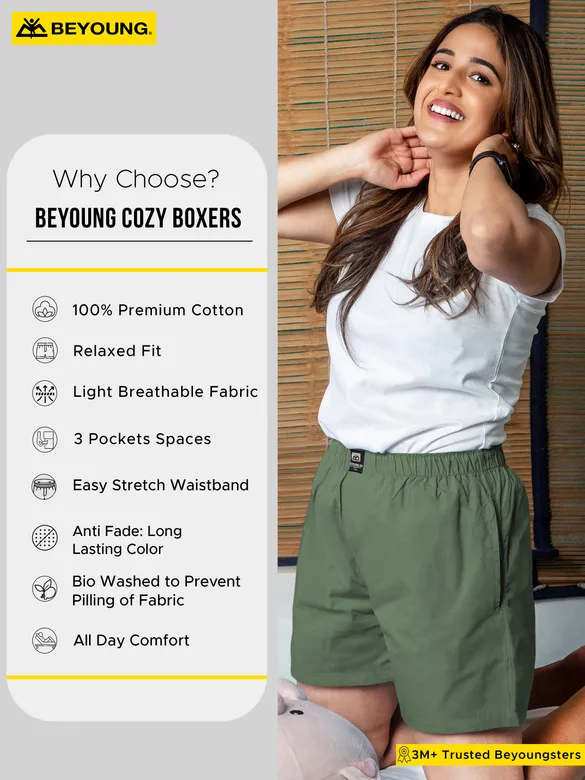 Plain Sage Green Women Boxer