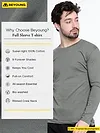 Plain Space Grey Full Sleeves T-shirt