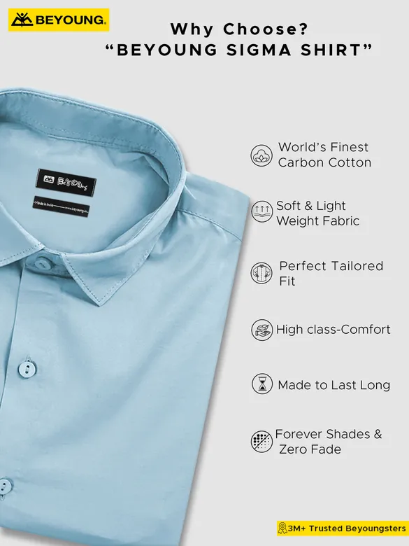 Sky Blue - Formal Shirts For Men